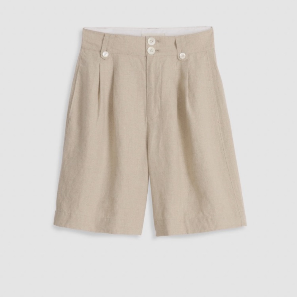 DRILL SHORTS IN FLAX